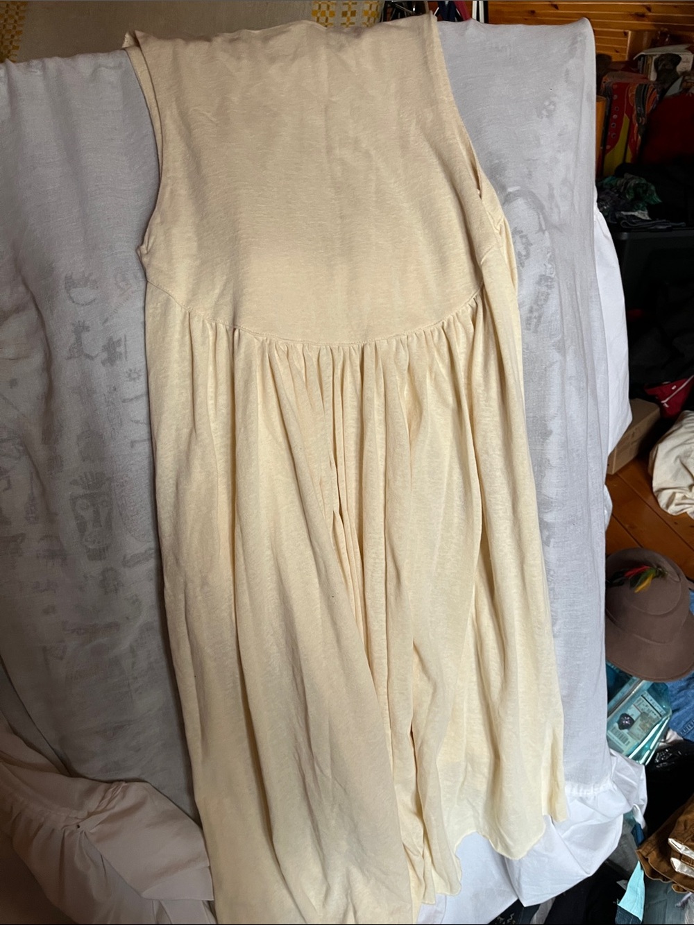 NWOT  POL Cream High-Low Sleeveless Dress PTP 20” - Picture 5 of 5